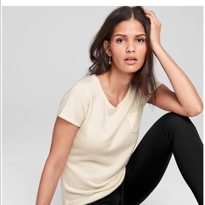 Garnet Hill ivory Cashmere T